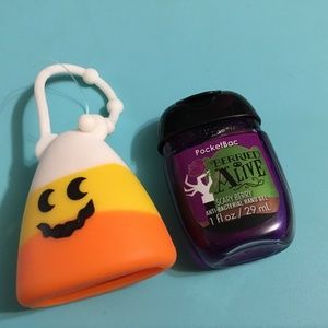 Bath & body works pocketbac & holder candy corn Halloween New